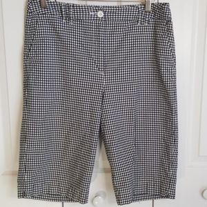 Talbots Black & White Gingham Check Bermuda Short